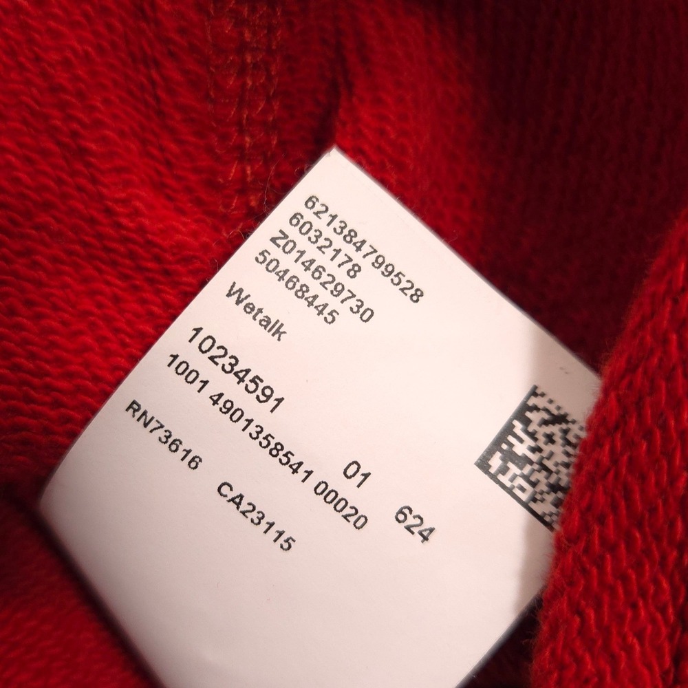 Hugo Boss Hoodie Mens Large Red Weltalk Logo Patch Cotton Terry Pullover Preppy - Picture 10 of 10